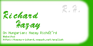richard hazay business card